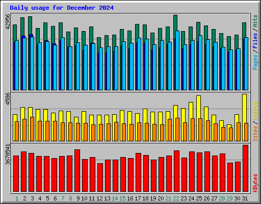 Daily usage for December 2024