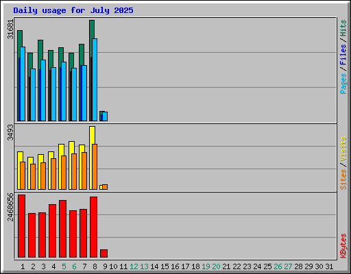 Daily usage for July 2025