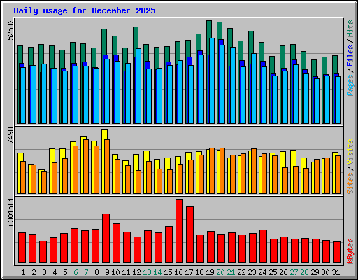 Daily usage for December 2025