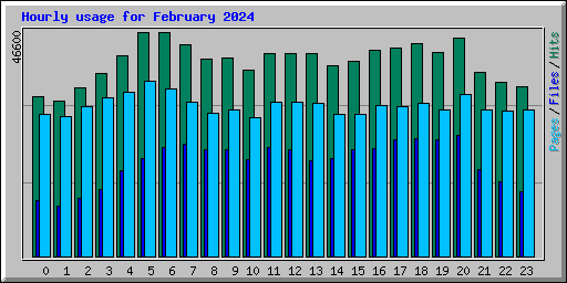 Hourly usage for February 2024