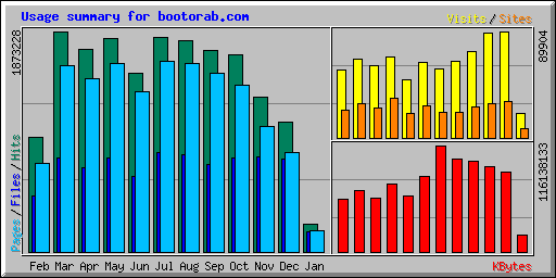 Usage summary for bootorab.com